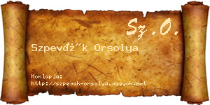 Szpevák Orsolya névjegykártya